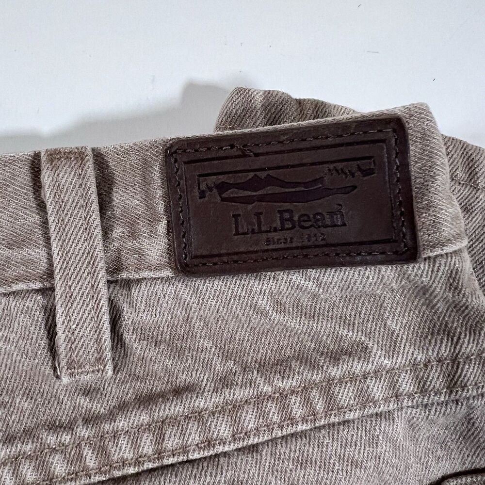 LL Bean Natural Fit Tan Canvas Flannel Lined 100% Cotton Pants Y2K Men's 40x29 - Picture 15 of 16